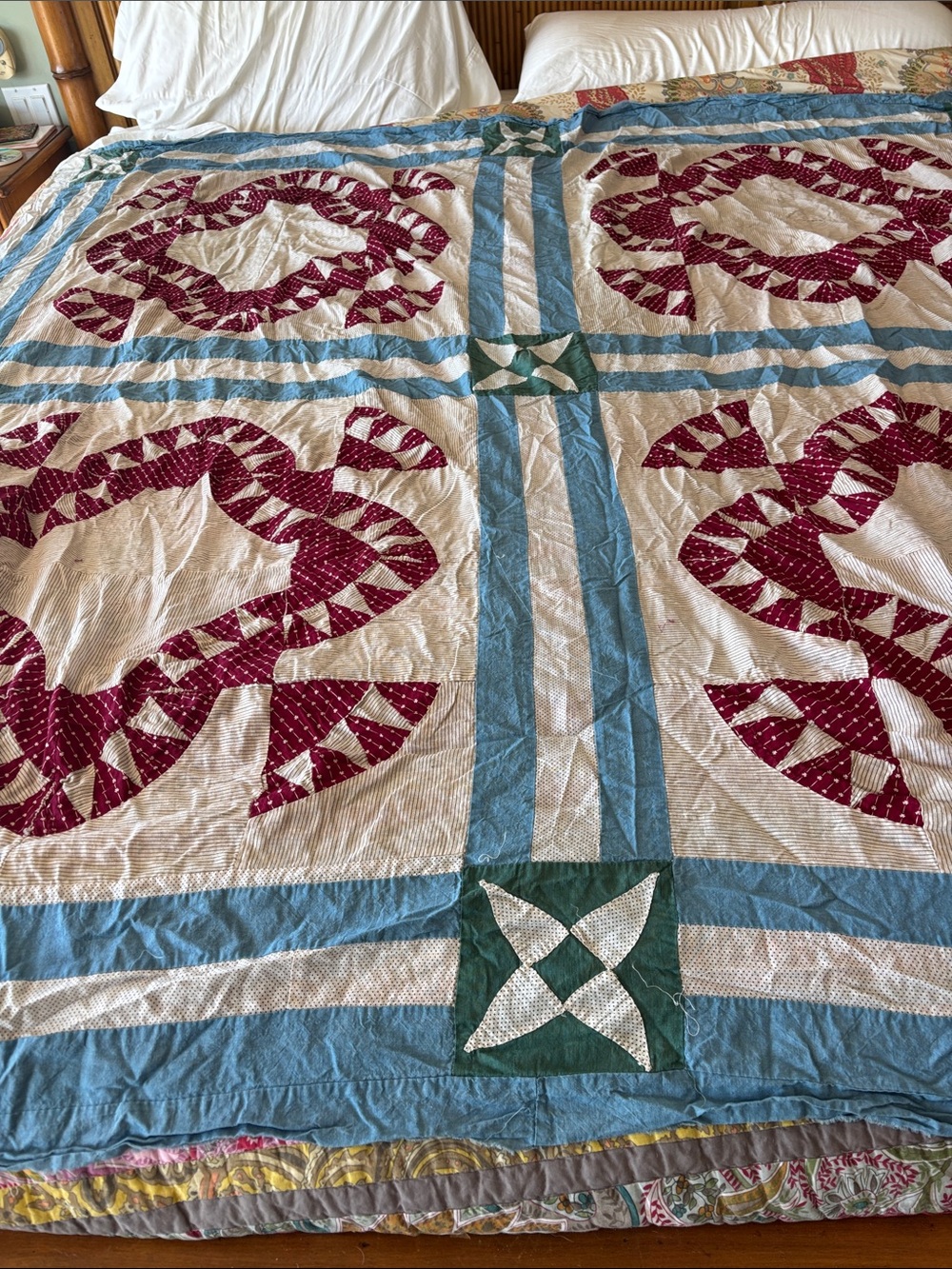 Vintage hand pieced quilt top